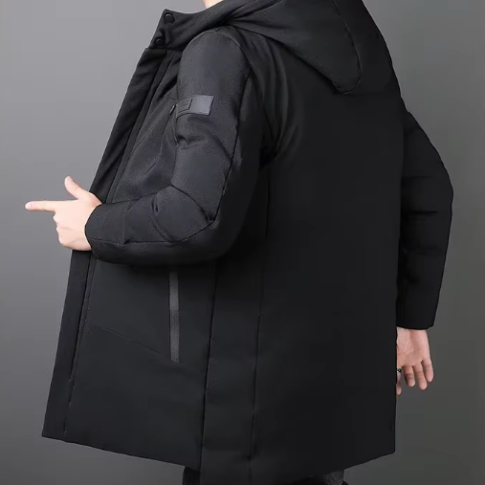 Elegancka Długa Kurtka Męska