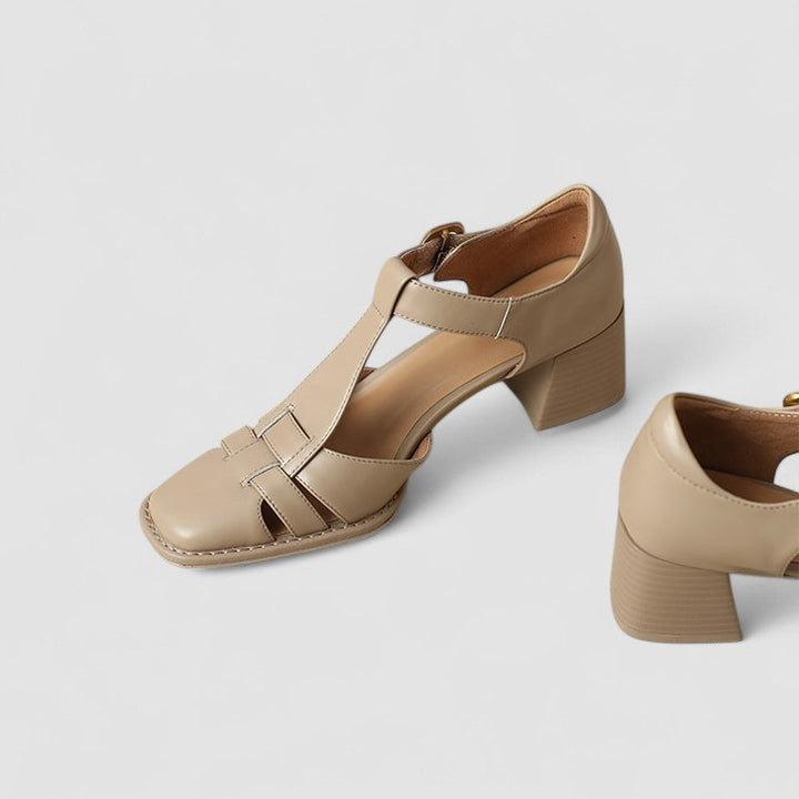 Scarlett – Ortopedyczne T-Strap Blokowe Obcasy