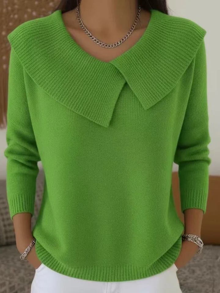 Kinga | Cieply Sweter z Miekkim Kolnierzem