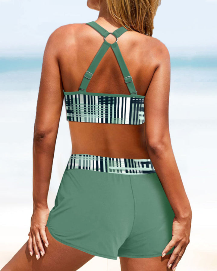 Kamila – Żebrowane Bikini z Wysokim Stanem
