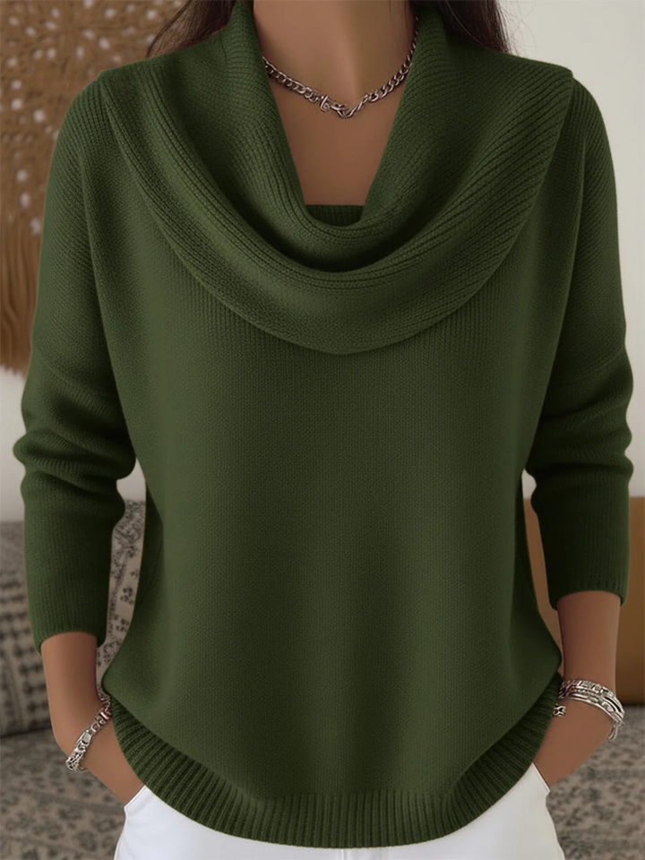 Teodora | Sweter z Kominiastym Kolnierzem z Welny Merynosowej