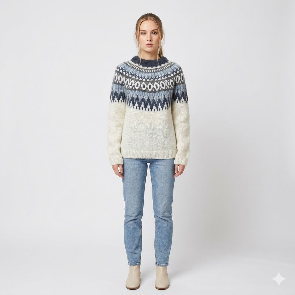 Ada | Sweter Skandynawski z Dzianiny