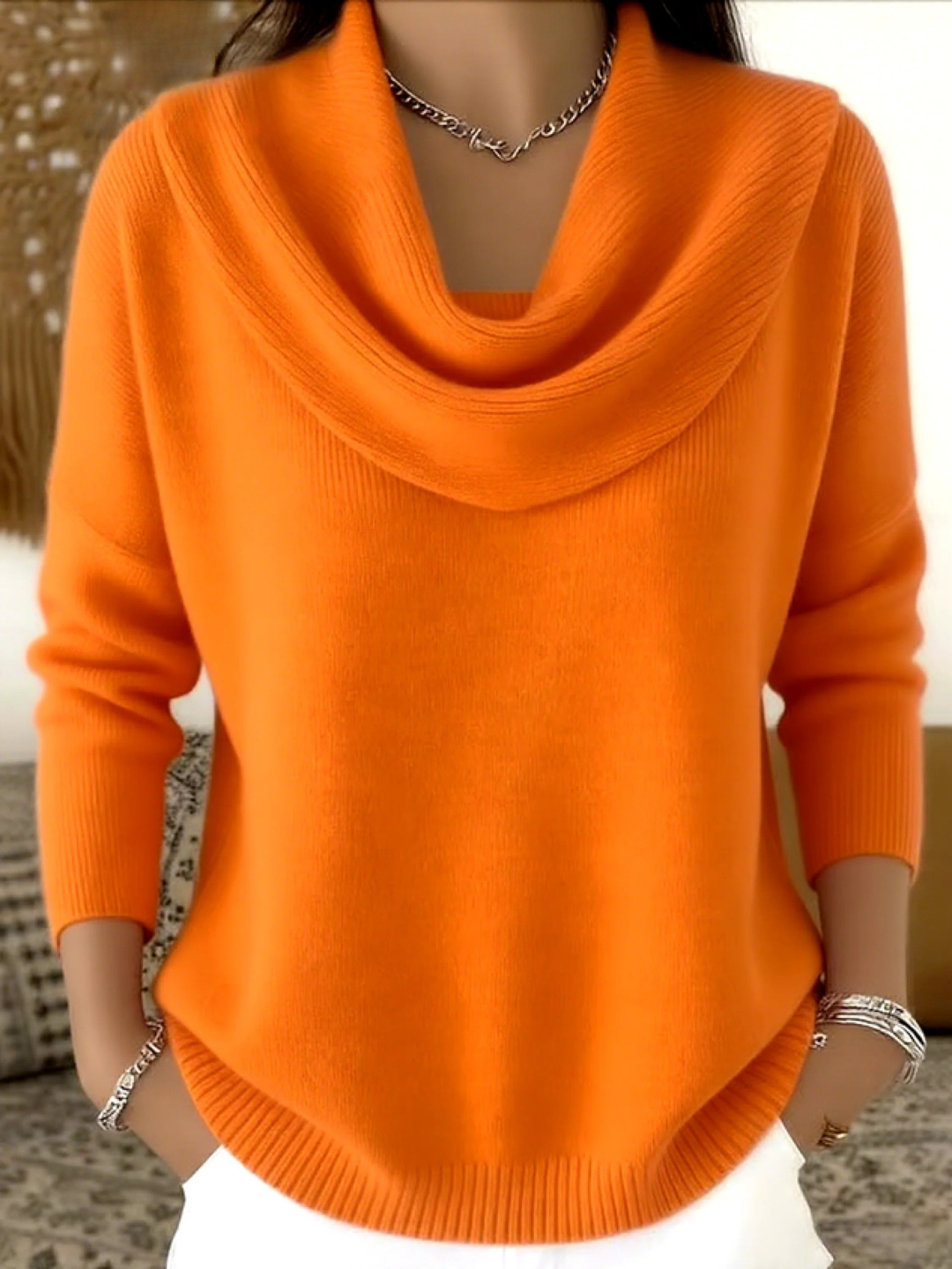 Teodora | Sweter z Kominiastym Kolnierzem z Welny Merynosowej