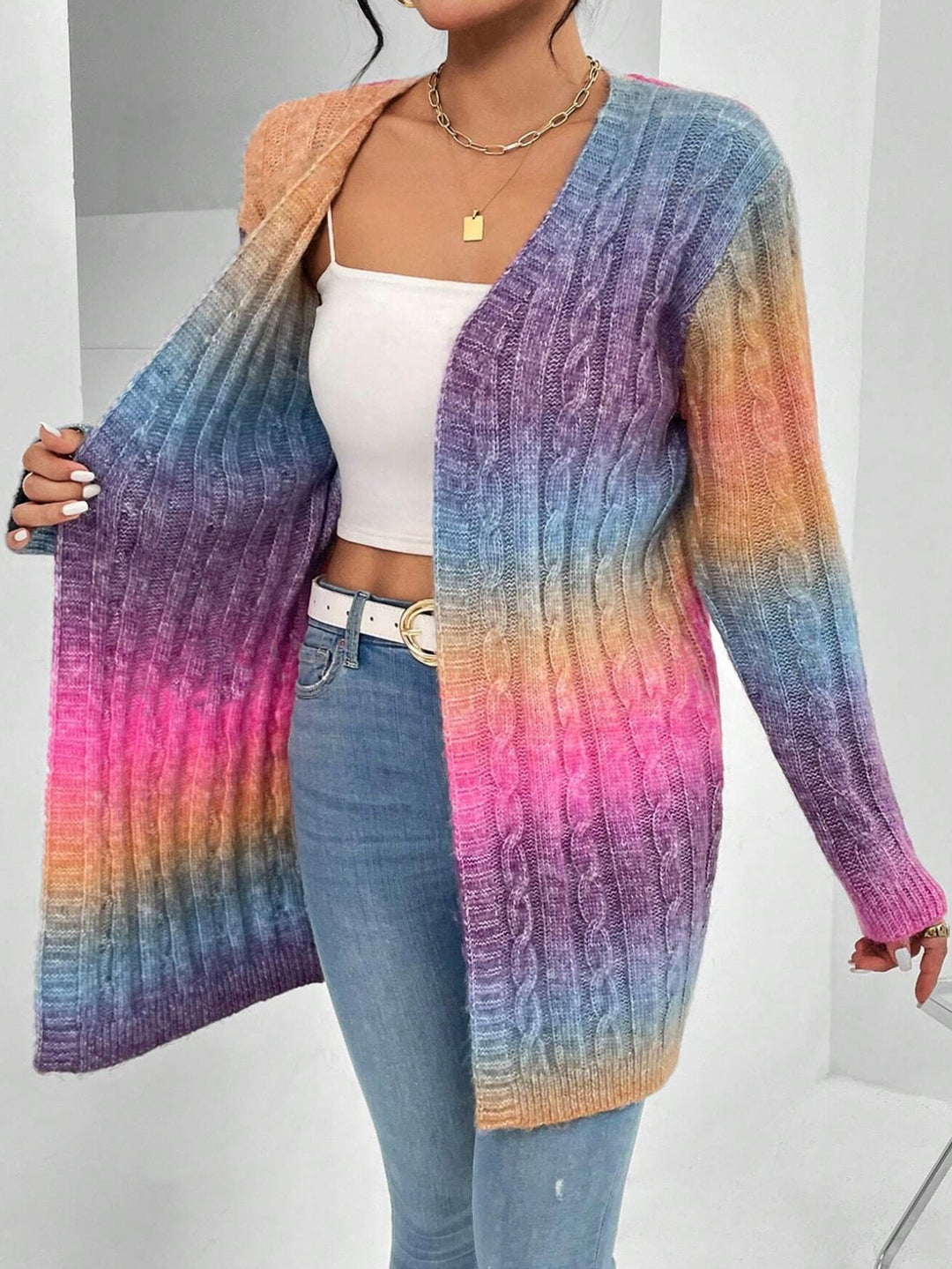 Emma | Dlugi Rozpinany Kardigan z Miekkiej Dzianiny w Stylu Duster