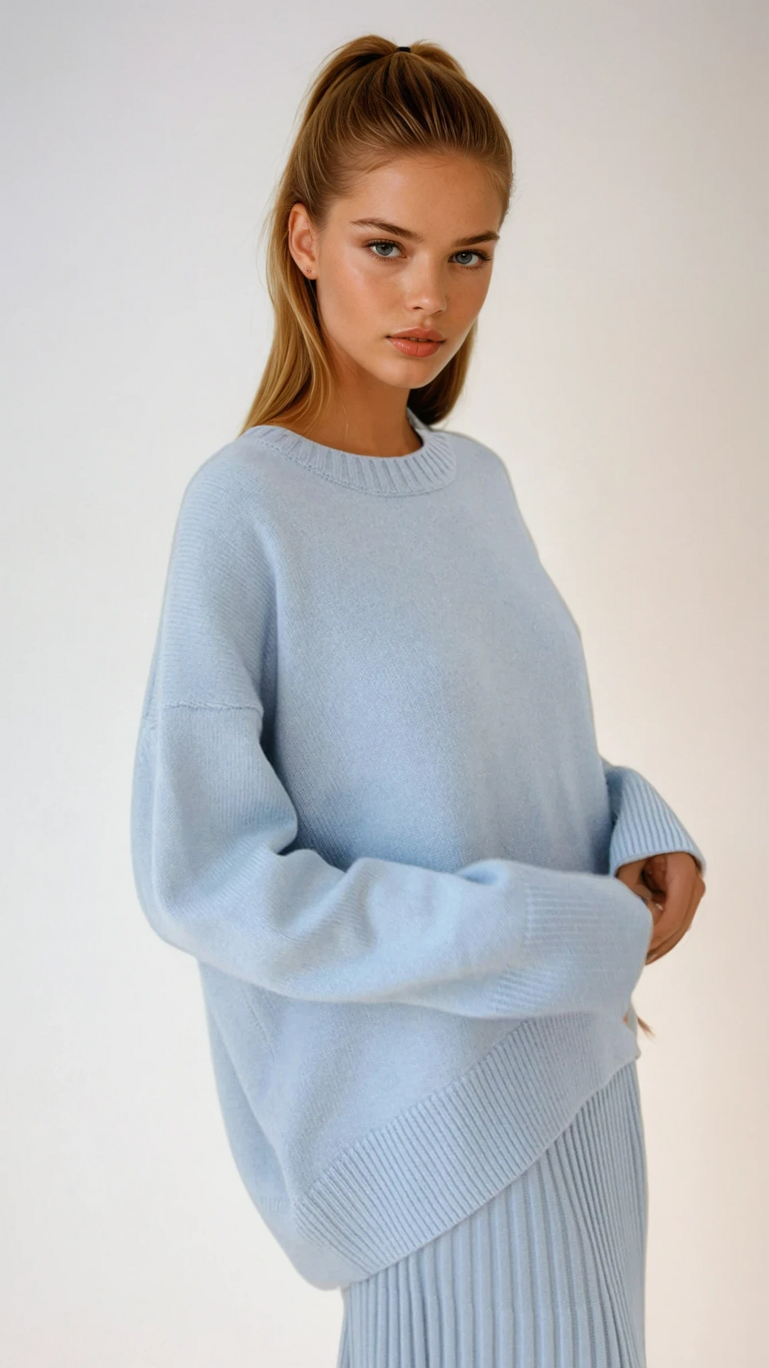 Laura | Oversizowy Sweter z Okraglym Dekoltem