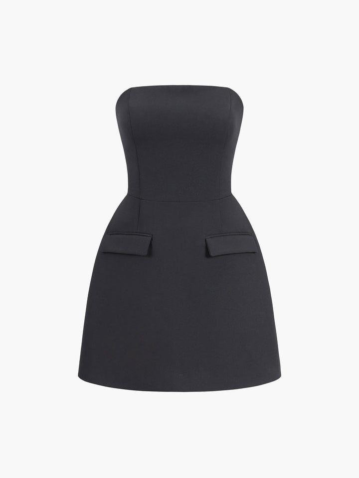 Sukienka Mini z Solidnego Materiału