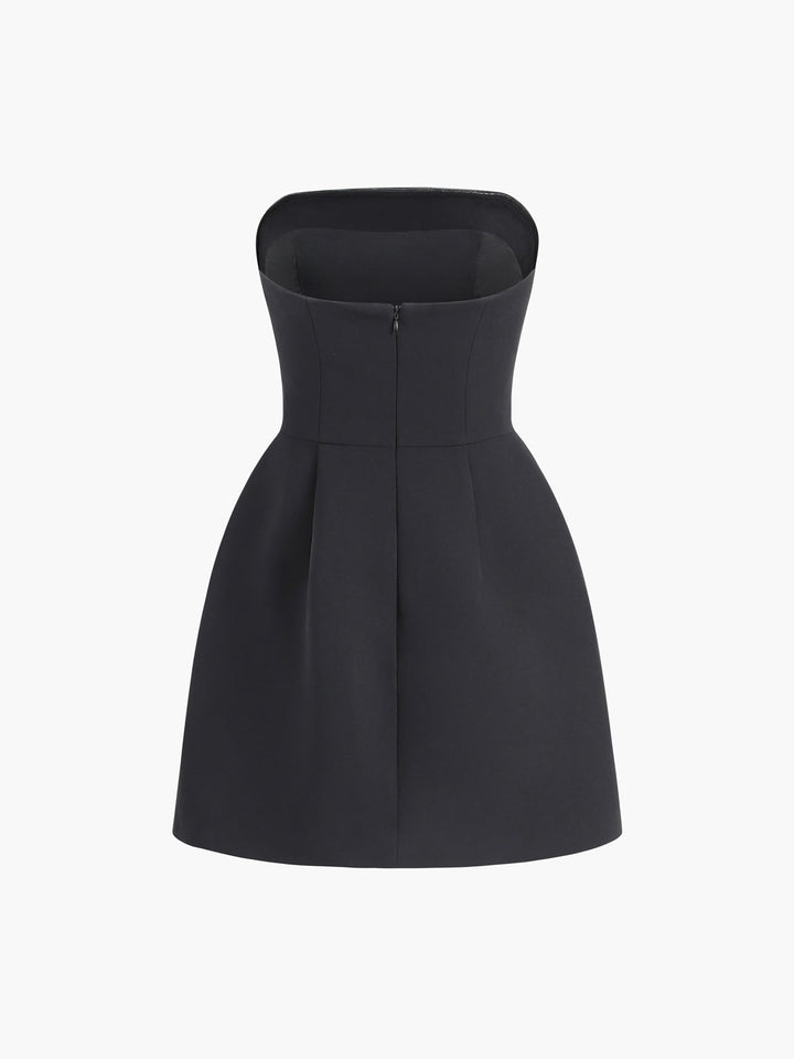 Sukienka Mini z Solidnego Materiału