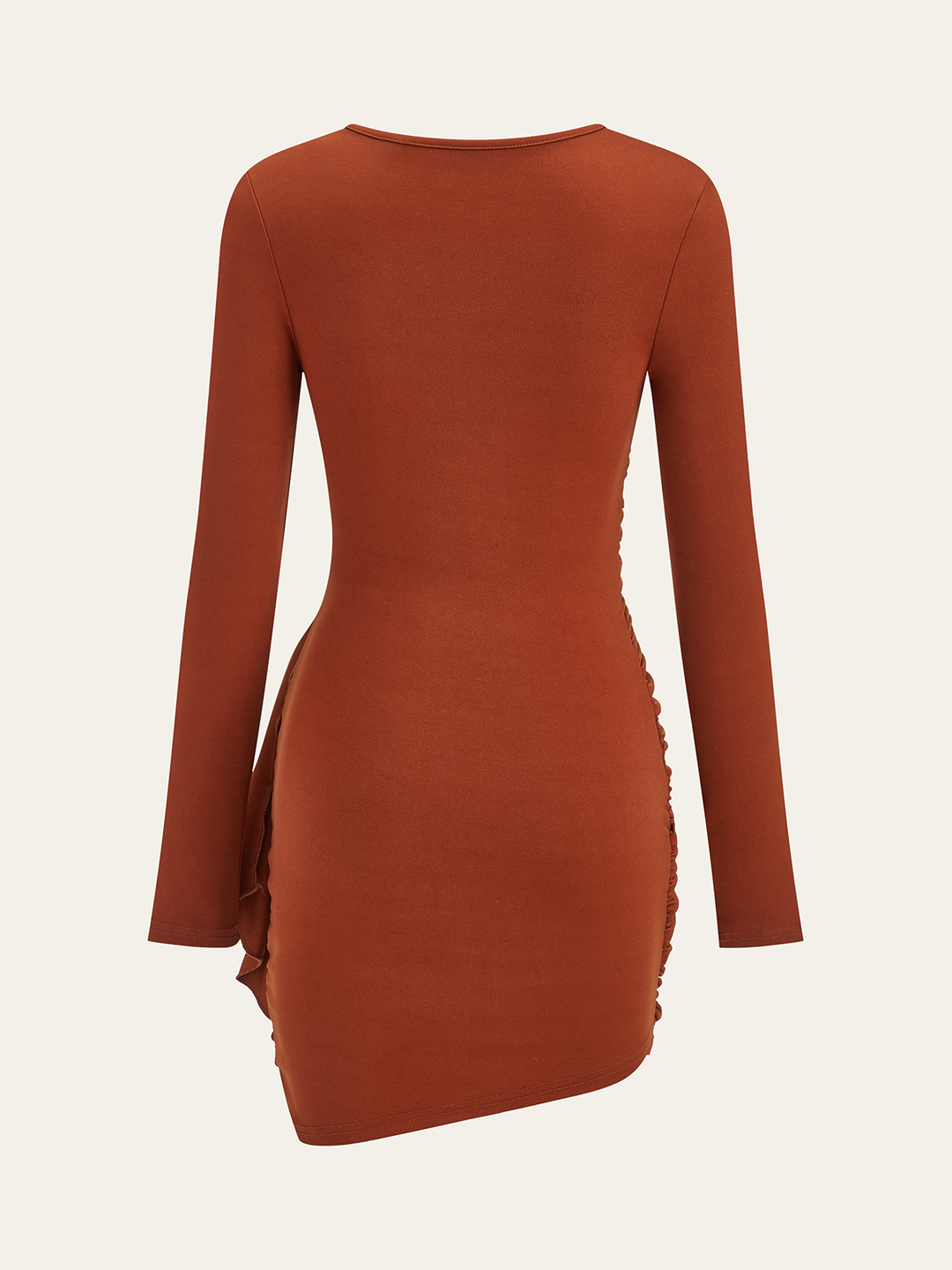 Sukienka bodycon z marszczeniem i długim rękawem