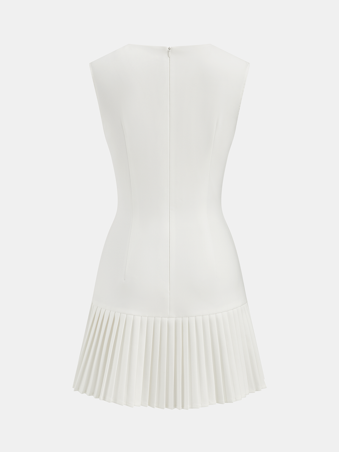 Sukienka mini bez rękawów z metalicznymi detalami, slim fit, plisowana