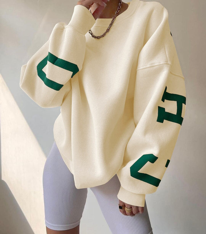 Bianka | Oversizowy Sweter z Nadrukiem Graficznym