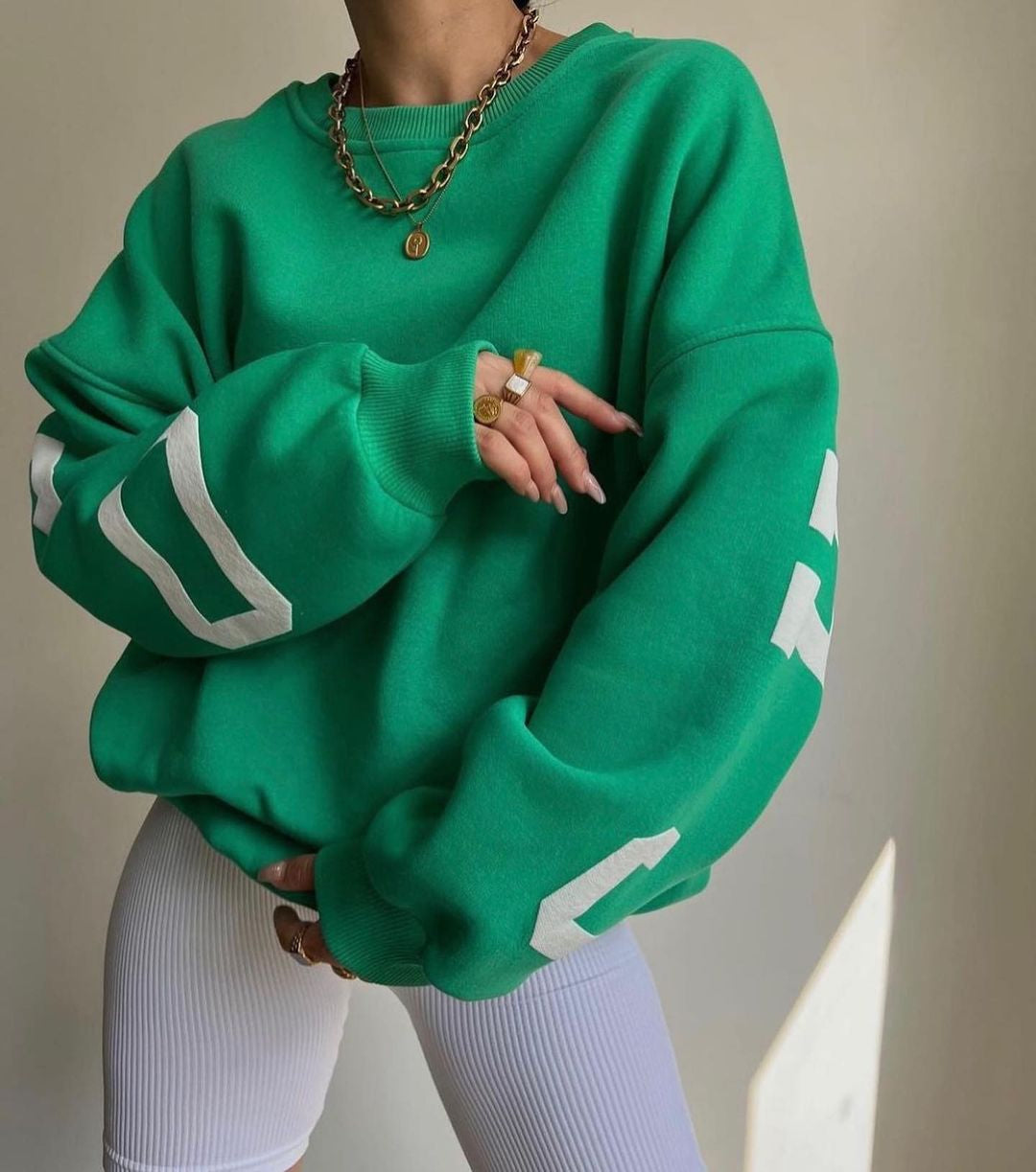 Bianka | Oversizowy Sweter z Nadrukiem Graficznym