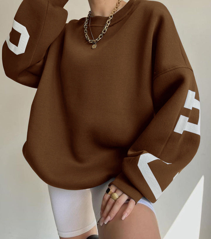 Bianka | Oversizowy Sweter z Nadrukiem Graficznym