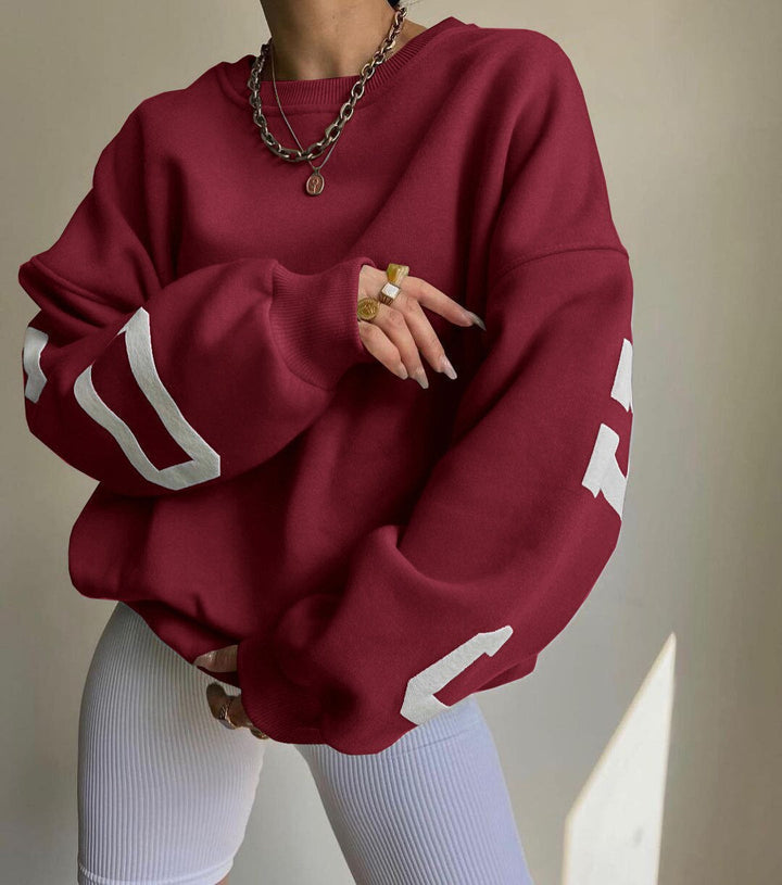 Bianka | Oversizowy Sweter z Nadrukiem Graficznym