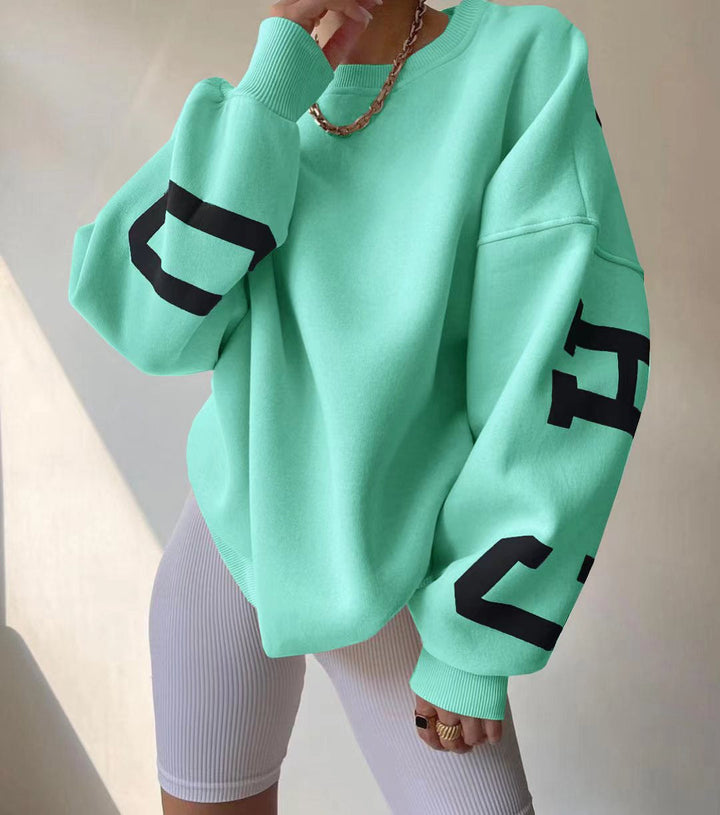 Bianka | Oversizowy Sweter z Nadrukiem Graficznym