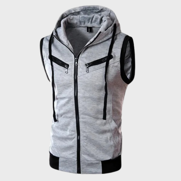 Mężczyzn Modny Bezrękawnik z Kapturem Streetwear