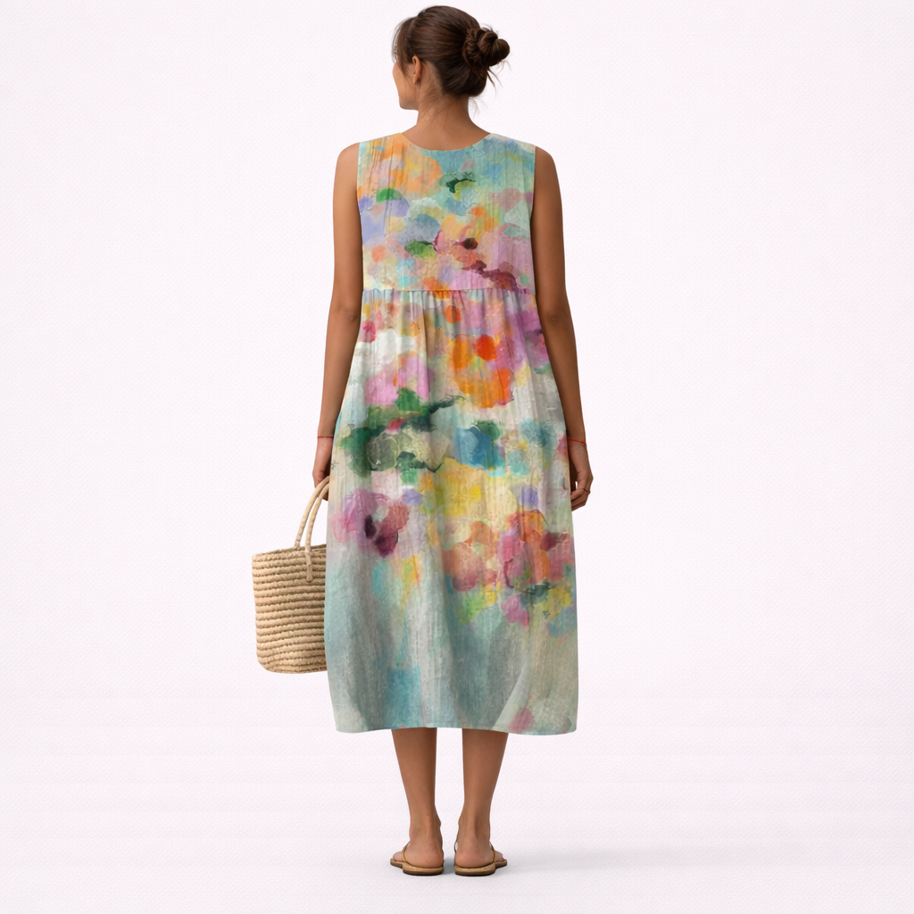 Marta™ | Elegancka Kolorowa Sukienka Midi