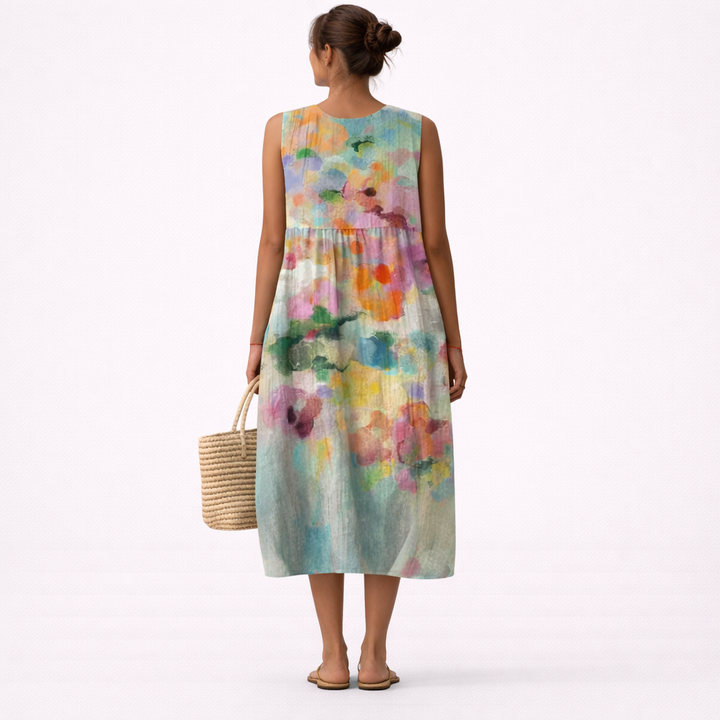 Marta™ | Elegancka Kolorowa Sukienka Midi