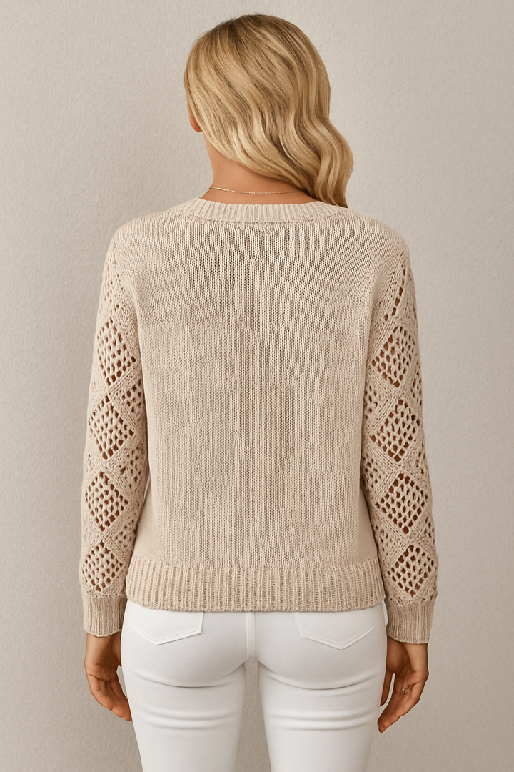 Marzena | Sweter z Rekawami w Stylu Szydelkowym