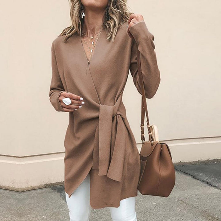 Diana | Sweter z Wiazaniem w Talii