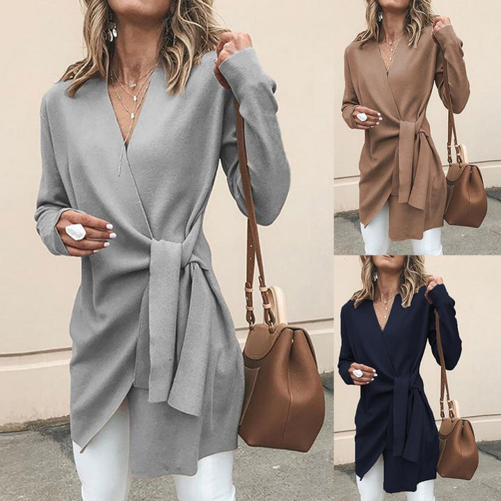 Diana | Sweter z Wiazaniem w Talii