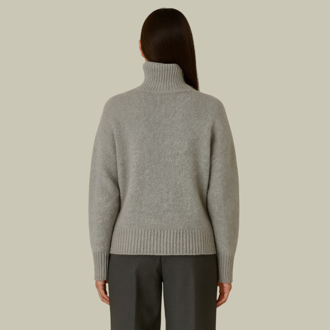 Dagmara | Sweter z Wysokim Kolnierzem, Luzny, z Mieszanki Welny