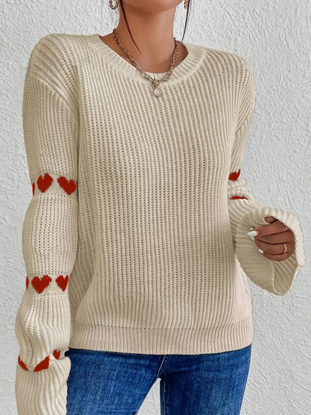 Jagoda | Sweter z Lataczkami w Serca na Lokciach
