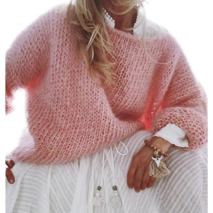 Roza | Oversizowy Sweter z Okraglym Dekoltem