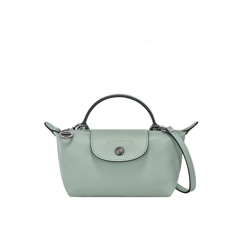 Mini Skórzana Torba Longchamp - Jasnoniebieska