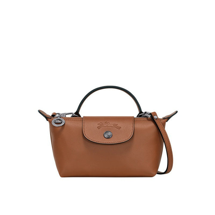 Mini Skórzana Torba Longchamp - Brązowa