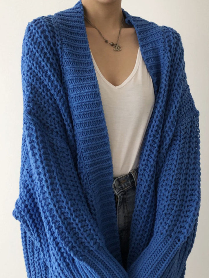 Agnieszka | Kardigan Oversize z Azurowej Dzianiny