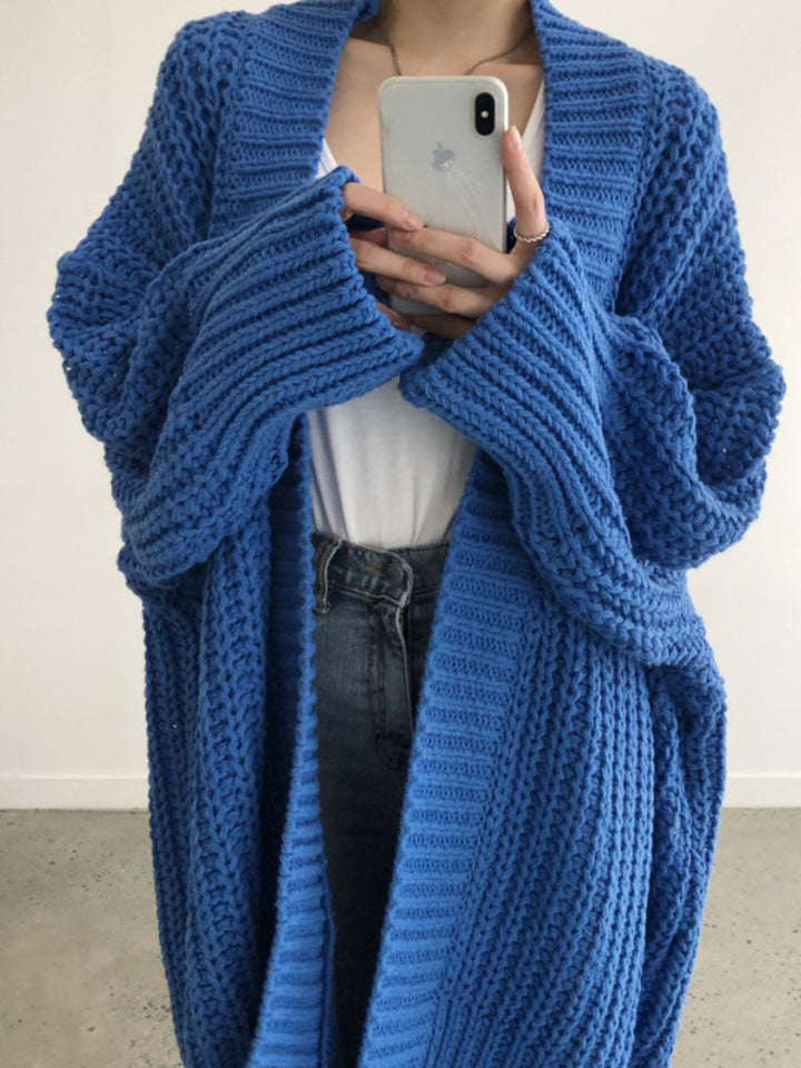 Agnieszka | Kardigan Oversize z Azurowej Dzianiny