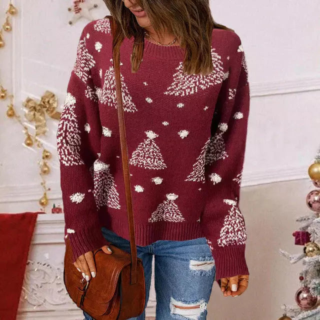 Świąteczny Sweter w Luźnym Stylu