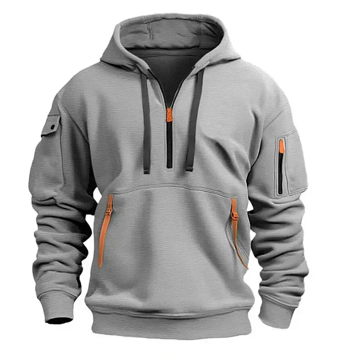 Męska Sportowa Bluza z Kapturem i Praktycznymi Kieszeniami