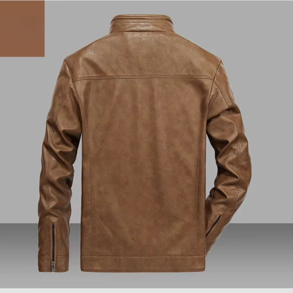 Luźna skórzana kurtka
