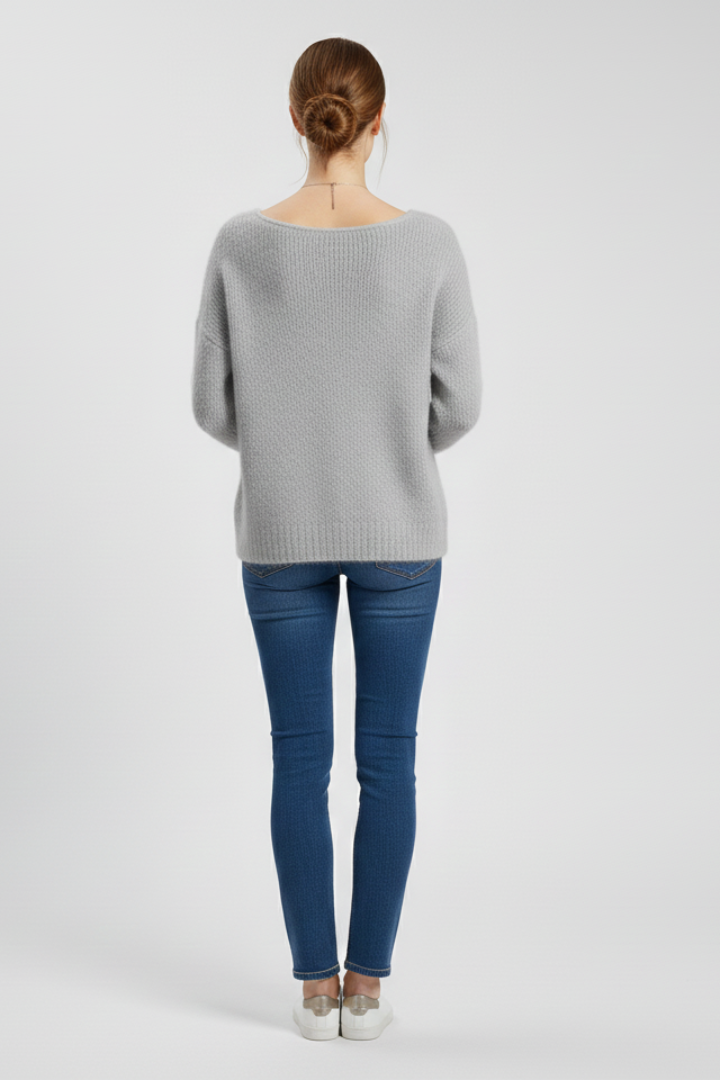 Wanda | Sweter z Szerokim Dekoltem i Miekka Dzianina