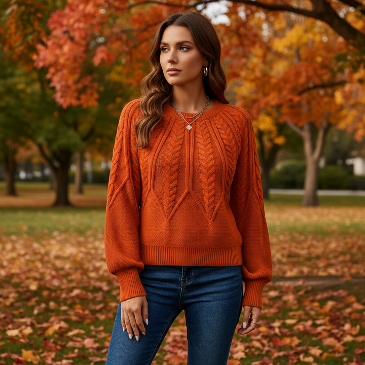 Dorota | Sweter z Warkoczowym Splotem