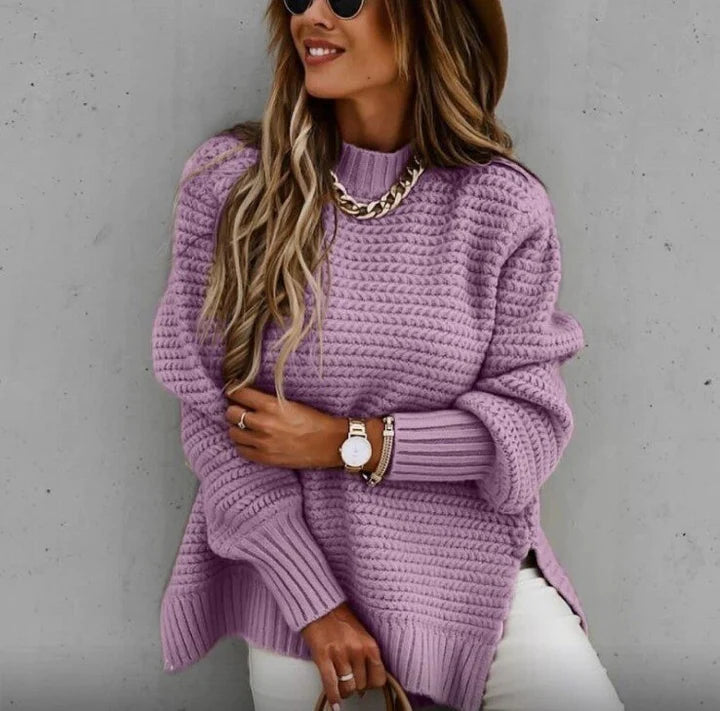 Seweryna | Gruby, Oversizowy Sweter z Dzianiny