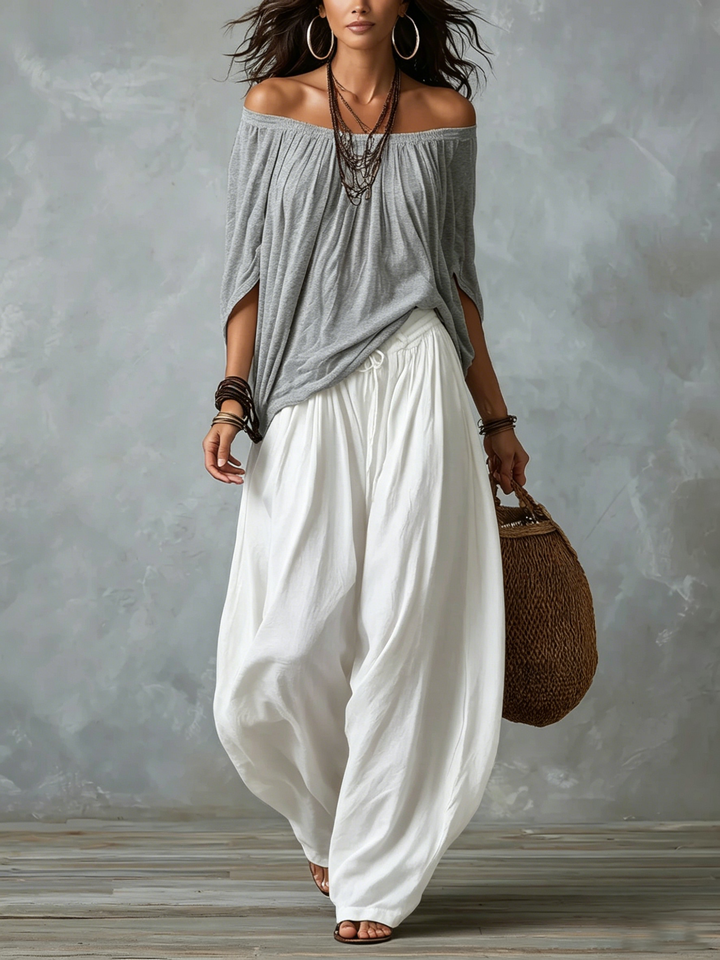 Hania | Boho komplet z luźną bluzką