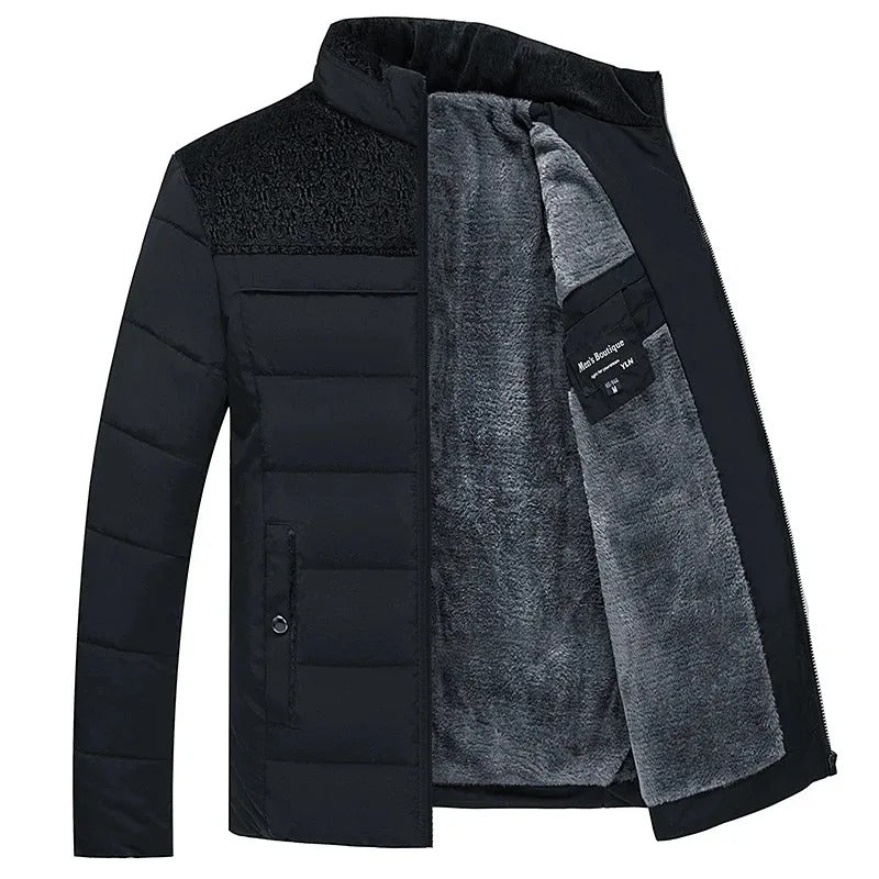 Elegancka Pikowana Kurtka Z Futerkiem