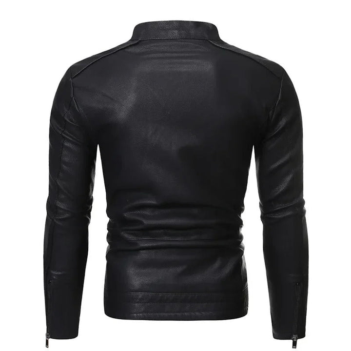 Elegancka skórzana kurtka slim-fit