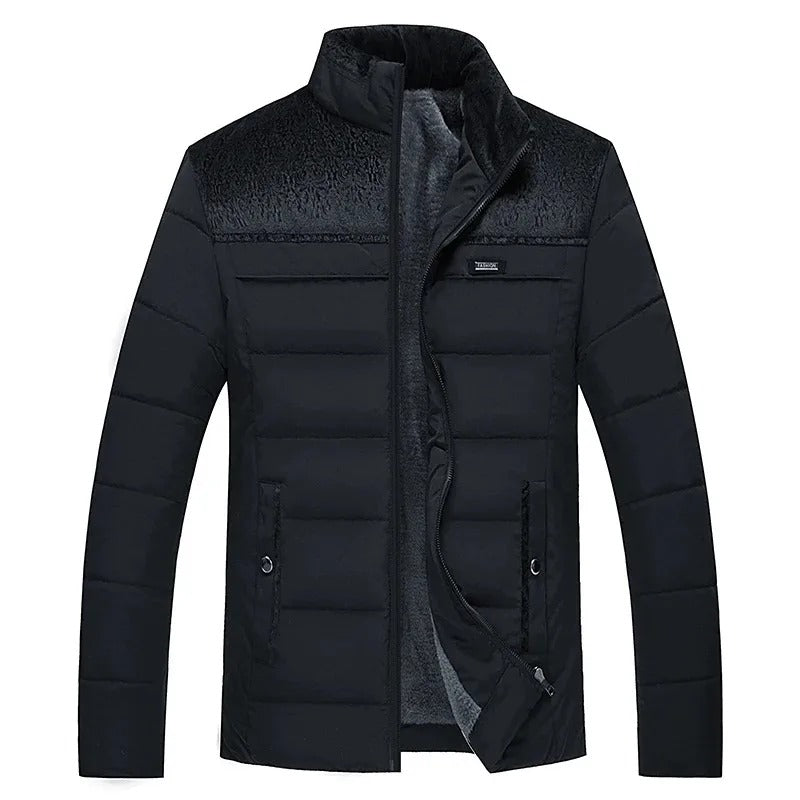 Elegancka Pikowana Kurtka Z Futerkiem