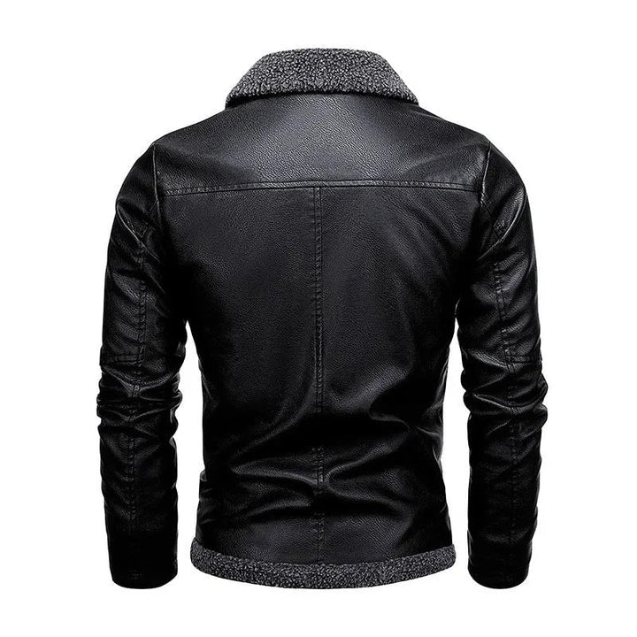 Elegancka Kurtka Skórzana z Fleece