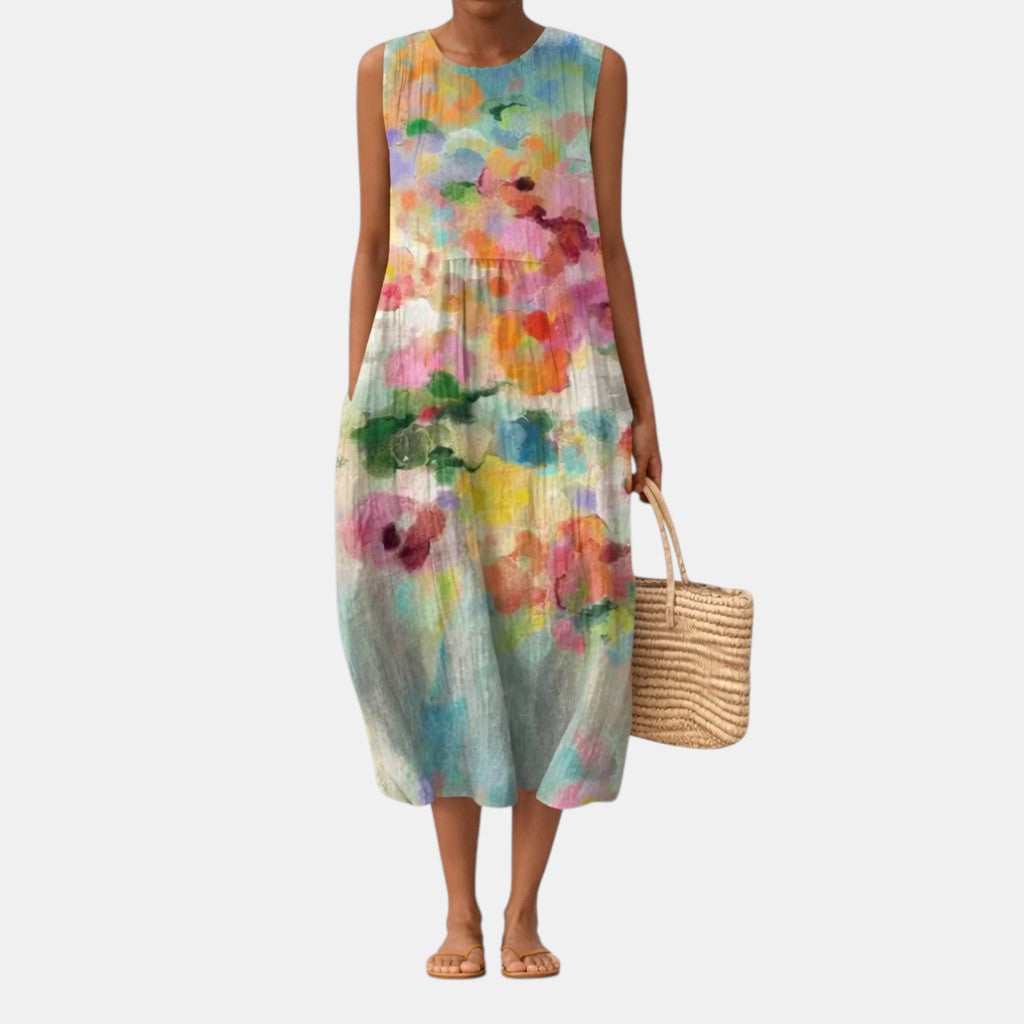 Marta™ | Elegancka Kolorowa Sukienka Midi