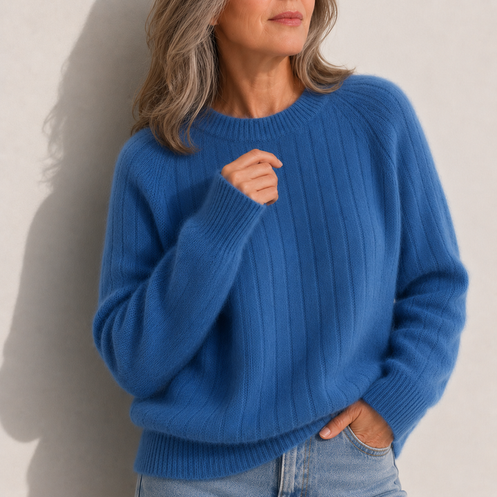 Milana | Puchaty Sweter w Jednolitym Kolorze