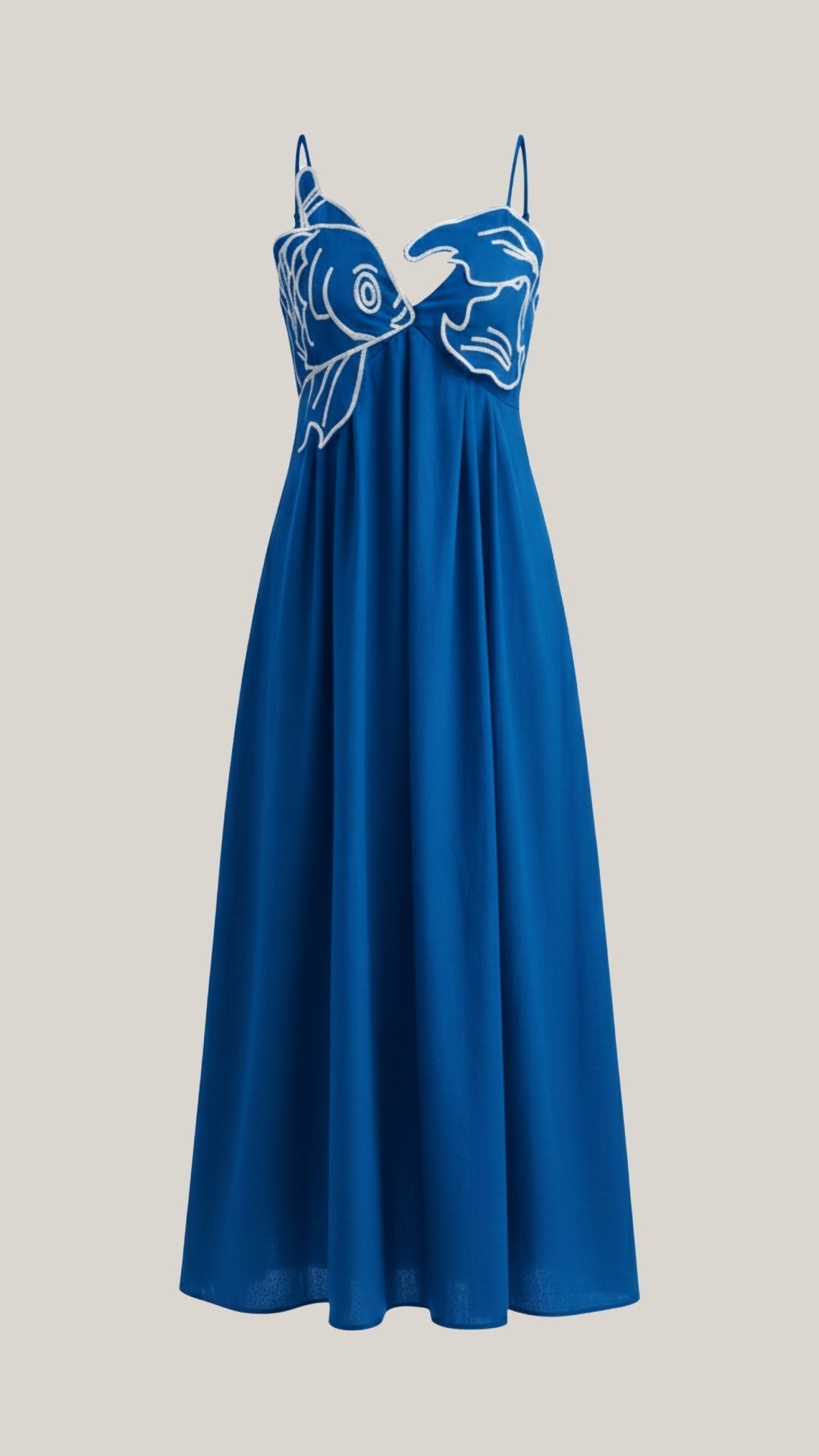 Sukienka maxi Deborah z motywem ryby