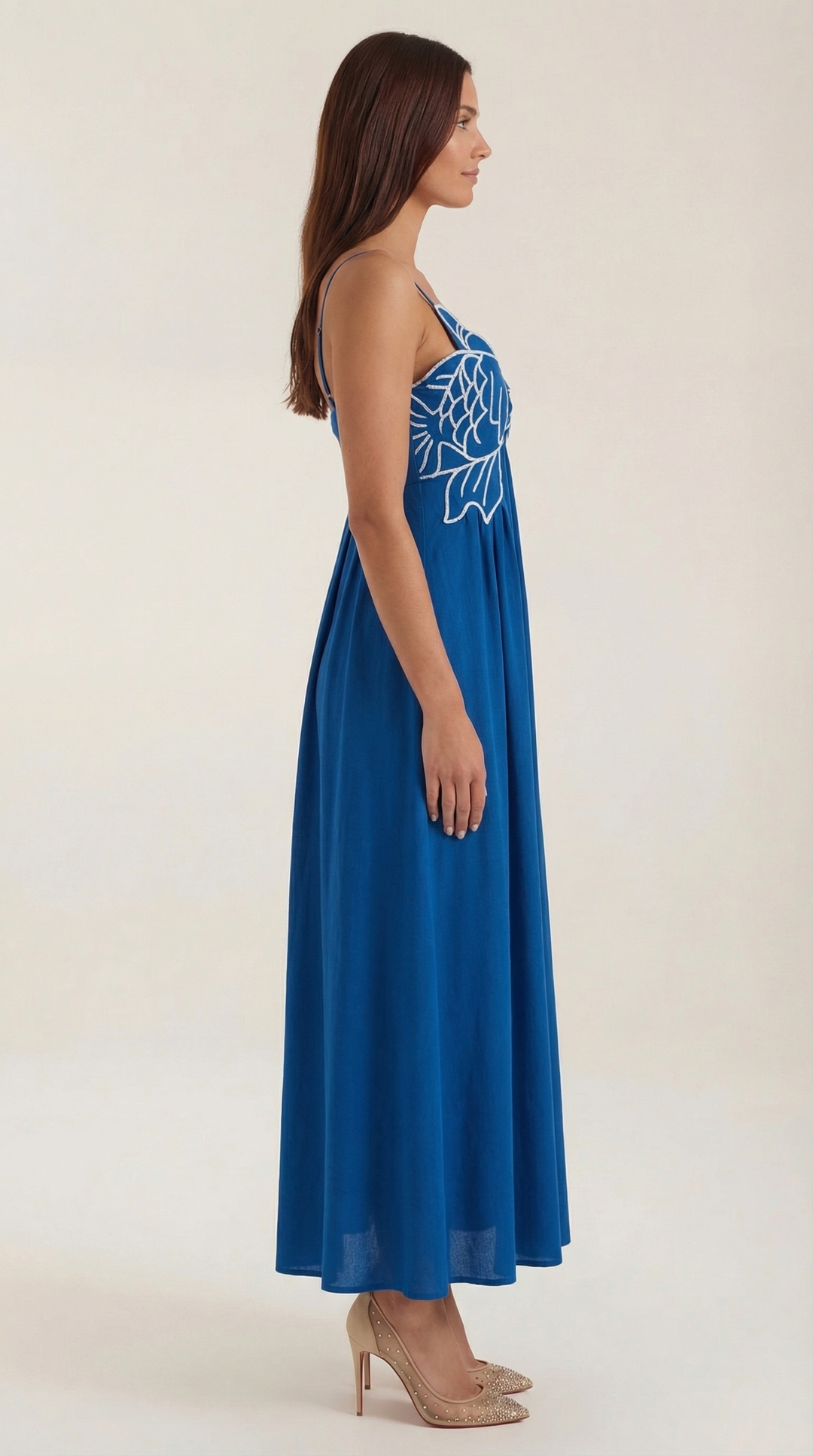 Sukienka maxi Deborah z motywem ryby