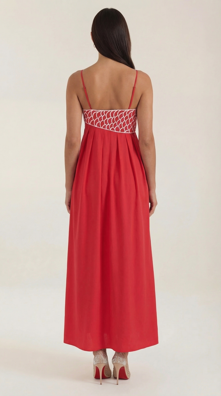Sukienka maxi Deborah z motywem ryby