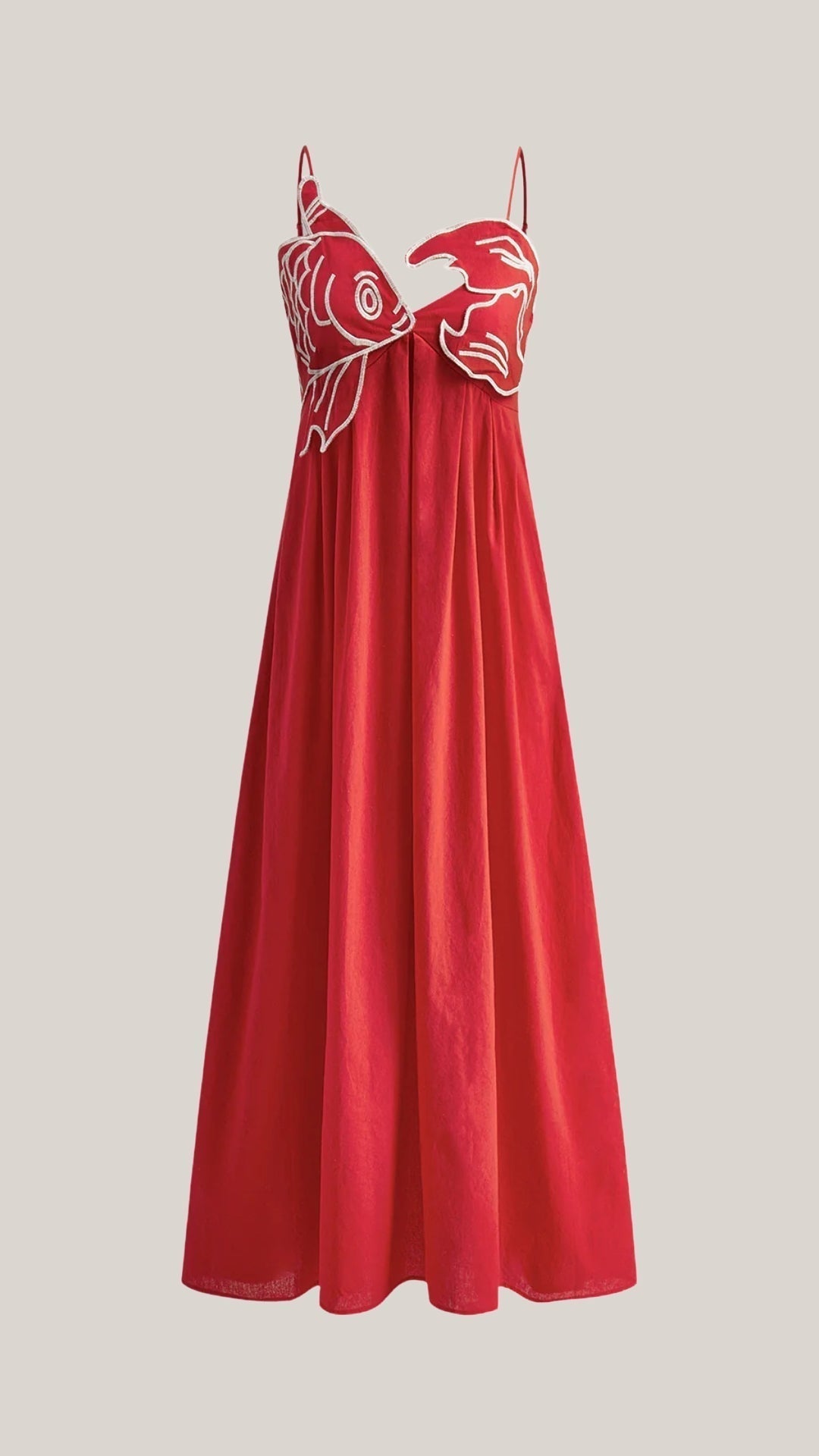 Sukienka maxi Deborah z motywem ryby
