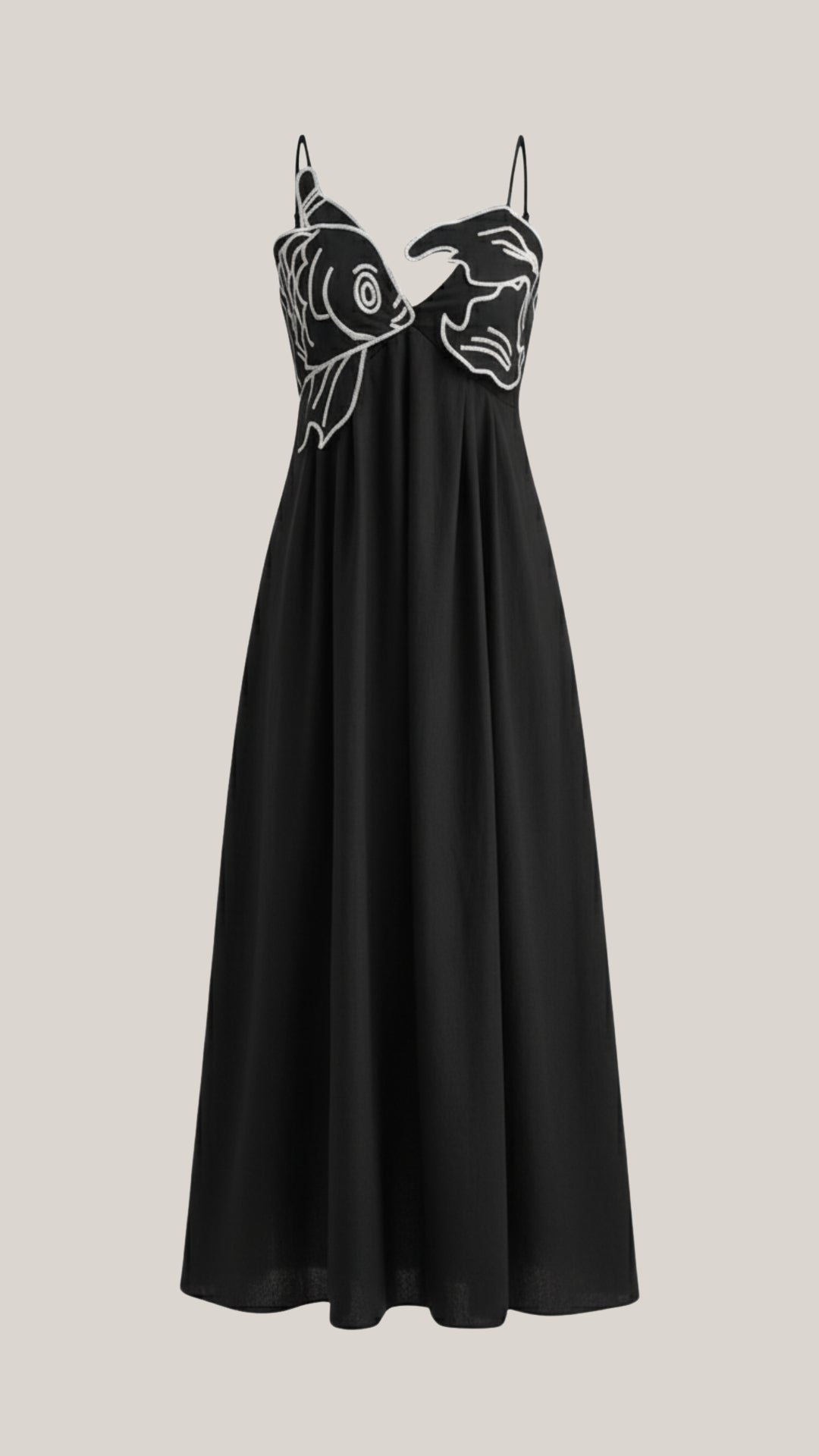 Sukienka maxi Deborah z motywem ryby