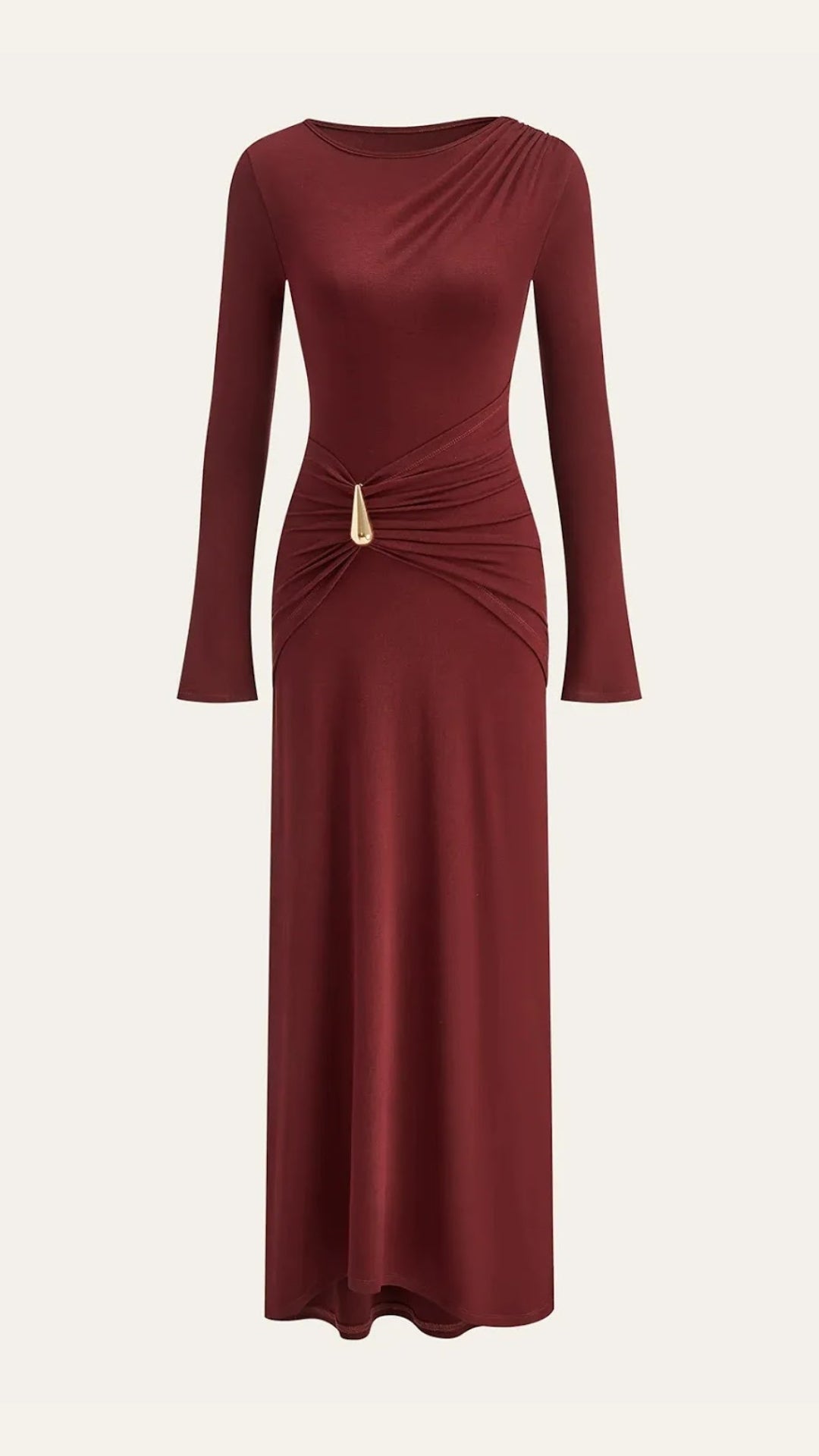 Renee Langarm-Maxikleid